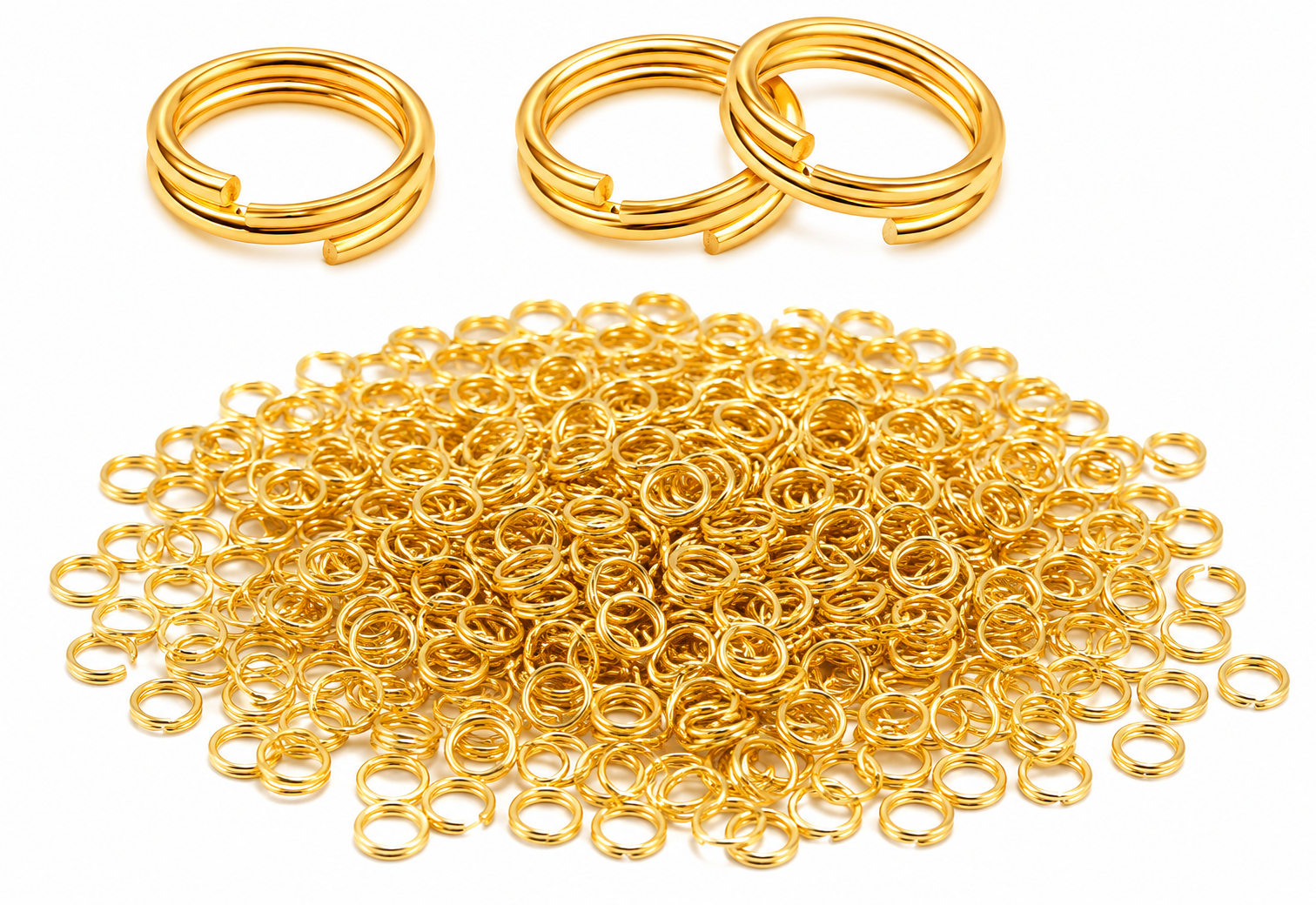 18Kt Gold Plated Double Jump Rings (2.5 grams per pack)
