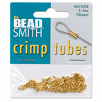 TUBE CRIMP 2X2MM GOLD & SILVER PLATE- CD/100