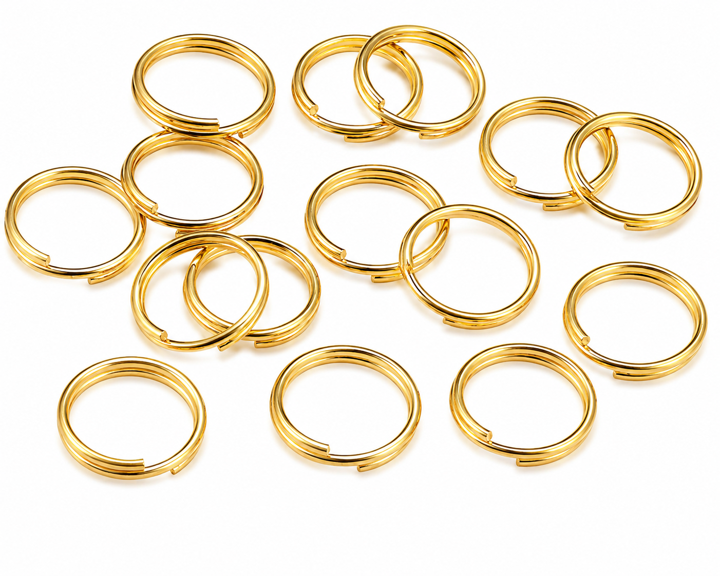 18Kt Gold Plated Double Jump Rings (2.5 grams per pack)