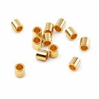 TUBE CRIMP 2X2MM GOLD & SILVER PLATE- CD/100