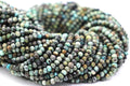 Natural Semi-Precious African Turquoise Rondelle Faceted Beads 4mm