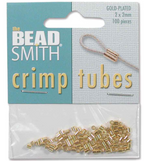 TUBE CRIMP 2X2MM SILVER & Gold PLATE- CD/100