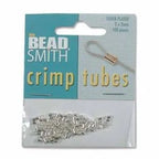 TUBE CRIMP 2X2MM SILVER & Gold PLATE- CD/100