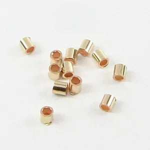 TUBE CRIMP 2X2MM SILVER & Gold PLATE- CD/100
